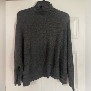 World Market Grey High Neck Chunky Sweater One Size Neutral Staple Lagenlook
